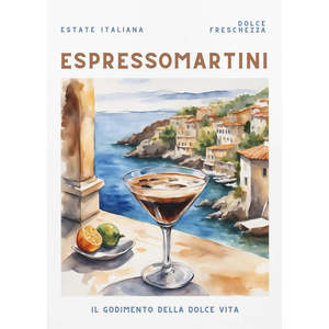 Póster estilo acuarela de Espresso Martini, arte de pared en lienzo - Product Image 3