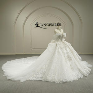 Robe de mariée longue en dentelle et sequins avec appliques en cristal, modèle GT26062, pour femme - Product Image 2