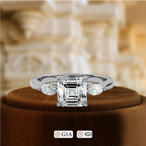 Anillo de Compromiso con Diamante Cultivado en Laboratorio de Corte Asscher de 1 Quilate, Anillo Certificado por IGI, Anillo de Oro Blanco de 14 Quilates, el Mejor Anillo de Promesa para Mujer - Product Image 2