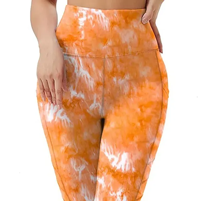 Leggings senza cuciture da donna all'ingrosso materiale morbido leggings a vita alta da yoga leggings sportivi di vendita calda speciale tie dyed
