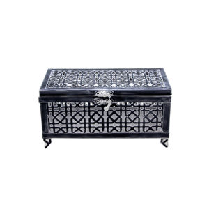 Caja decorativa de boda de nuevo diseño, caja de forma redonda de Metal dorado para mesa, caja de almacenamiento decorativa personalizada a granel - Product Image 5