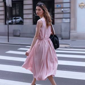 Vêtements d'été pour femmes Couleur solide Rétro Loose Cotton and Linen Casual Dress Women Lin Dress natural cotton linen solid - Product Image 2