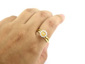 Bague empilable en argent sterling 925 avec fleur en diamant et pierres précieuses, faite à la main - Product Image 4