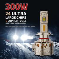 Phare LED haute puissance 240W, 30 puces double face, six tubes en cuivre, dissipation thermique efficace, remplacement de phare de voiture