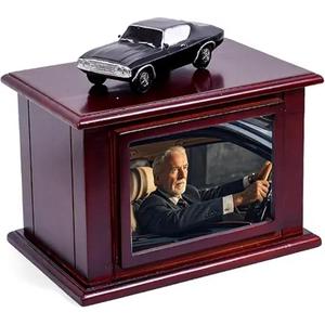 Urna de madera de tamaño adulto funerario de material duradero de alta calidad con diseño de foto personalizado disponible del exportador indio - Product Image 2