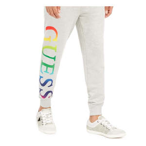 Pantaloni Sportivi Uomo Guess Arthur Flare in Cotone 100% con Logo, in Tessuto Terry Anti-Piega, Grigio, Taglia L - Product Image 3