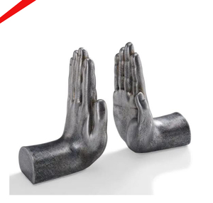 Sujetalibros de figura humana con acabado plateado de aluminio de calidad superior para sala de estar - Product Image 4