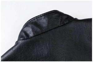 Chaqueta de Cuero Genuino para Hombre, Estilo Urbano, Cuello Alto, Ultra Cálida, Resistente al Viento, Ecológica, Ropa de Abrigo de Invierno, Resistente y Duradera - Product Image 4