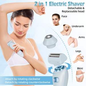 Afeitadora Eléctrica Recargable por USB para Mujer, Doble Cuchilla, Uso en Seco/Húmedo, Depilación sin Dolor, Resistente al Agua, para Rostro, Axilas y Zona del Bikini, para RV - Product Image 1
