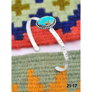 Southwest Handmade No.8 Fashion <b>Cuff</b> <b>Bracelet</b> Turquoise & Sterling <b>Silver</b> Elegant & Stylish - Product Image 2