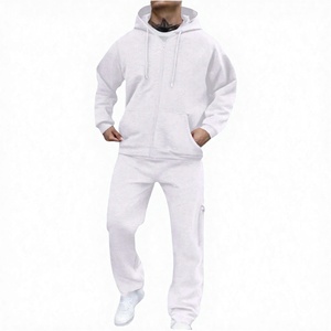 Survêtement léger et respirant en polyester 420 GSM pour homme, avec capuche, tenue d'hiver, logo brodé, noir et rouge, motif uni - Product Image 2
