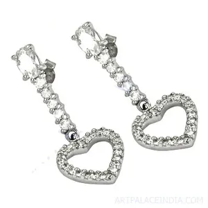 Pendientes de Plata de Ley 925 con Forma de Corazón y Circonita Cúbica, Hipoalergénicos, Resistentes al Deslustre, Cierre de Poste y Broche, Joyería para Mujer - Product Image 2