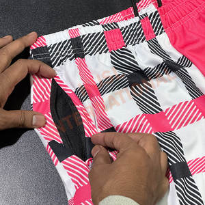 Custom Design Your Own Two Colour <b>Gingham</b> Rugby <b>Shorts</b> Women Aussie Australian Footy <b>Shorts</b> With Pockets Sublimation Printing - Product Image 6