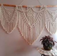 Décoration murale en macramé style Art Déco, couleurs rustiques et terreuses, longues franges, durable, pour relooking d'ambiance chaleureuse