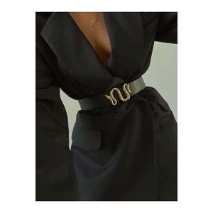 Ceinture pour femme avec boucle serpent, ceinture pour pantalon, ceinture pour veste, ceinture pour robe, ceinture pour chemise - NOIR-OR - Product Image 2