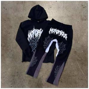 Conjunto Deportivo Informal Unisex de Invierno, Transpirable, Sudadera con Capucha y Pantalones para Correr, Gimnasio, Fitness, Venta al por Mayor, 100% Algodón - Product Image 2