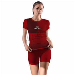 Conjunto de Camiseta y Pantalones Cortos de Algodón para Mujer, Ajuste Cómodo y Relajado, Ropa de Verano, Conjunto de Dos Piezas - Product Image 2