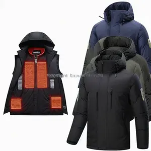 Kış açık 9 bölgeleri ısıtmalı ceket elektrikli ısıtma ceket pil erkekler ve kadınlar için elektrikli ısıtıcı yelek
