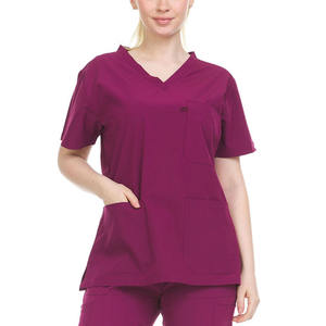Uniformes Médicos de Enfermería para Mujer, Blusa de Manga Corta Cómoda y Pantalones Rectos Elásticos de Spandex y Poliéster - Product Image 6