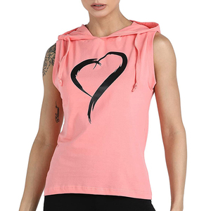 Camiseta con logotipo personalizado para mujer, camiseta sin mangas deportiva informal de verano para Fitness, transpirable, de secado rápido, elástica, para gimnasio, sin mangas, con capucha - Product Image 1
