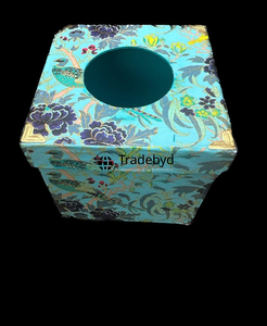 Porta Cajas de Pañuelos de Madera Cuadrada Hecha a Mano con Esmalte Impreso Ecológico para el Hogar, Hotel o Restaurante - Product Image 3