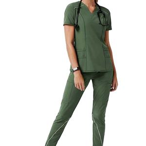 Conjuntos de Uniformes Médicos Elásticos de Tallas Grandes para Mujer, Conjuntos de Uniformes Médicos Personalizados con Logotipo de Moda, Traje de Enfermera para Mujer 2026 - Product Image 1
