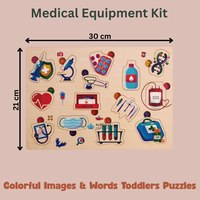 Casse-tête en MDF multicolore, amusant et éducatif, équipement médical, jouet de dessin animé pour enfants de 2 à 4 ans.