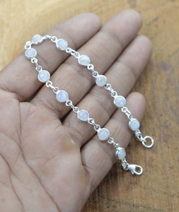 Bracelet en argent de style bohème fait à la main bijoux en argent sterling 925 pierre de lune pierre précieuse tendance Bracelet bijoux pour femmes cadeau pour - Product Image 2