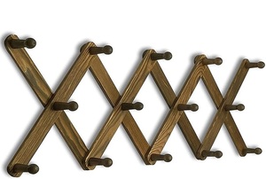 Perchero de madera hecho a mano, colgador de acordeón Vintage, ganchos de madera de pino montados en la pared para expandir ropa, sombrero, bolsa de almacenamiento en habitaciones - Product Image 4