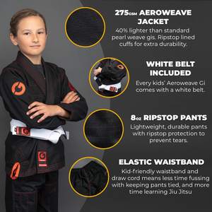 Kimono de karaté léger, uniforme en coton et polyester, tenue d'entraînement, logo brodé personnalisé, tenue d'arts martiaux pour adultes et enfants - Product Image 5