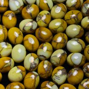 พลอยเทอร์ควอยซ์สีเหลืองดาเลียน้ำผึ้งธรรมชาติ Kingman7X9มม. ปรับแต่ง7X9MM รูปไข่คุณภาพเรียบสำหรับการทำเครื่องประดับ - Product Image 1