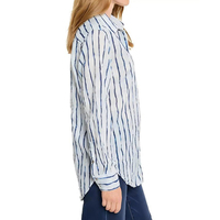 Chemise élégante pour femmes en mousseline respirante à volants, chemisier décontracté uni confortable, 100% coton, col montant, design simple