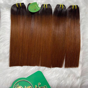 Extensions de cheveux humains bruts Remy à double trame, traitées à la machine, lisses et ondulées, fournisseur vietnamien, lot de perruques - Product Image 6