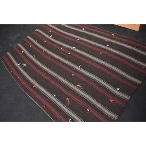 Alfombra clásica de lana negra y roja de 4,9x7 pies, área grande, patrón de retazos de área turca, respaldo de látex de 10mm para alfombra de pasillo de cabecera - Product Image 4