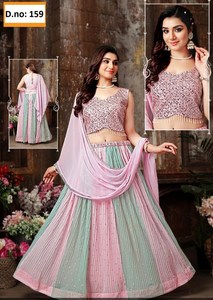 พร้อมส่งชุดปักลายสวยงามน่าดึงดูดใจสำหรับปาร์ตี้ชุดนอนผ้าไหม lehenga choli พอดีตัวปกติและทำจากผ้าคุณภาพสูง - Product Image 4