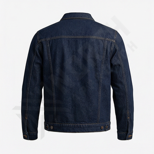 Chaqueta Vaquera de Algodón de Alta Calidad para Hombre, Cuello Alto, Botones, Estilo Casual, Logotipo Personalizado en la Parte Delantera, Prenda Exterior Duradera, Colección de Moda - Product Image 2