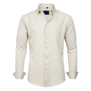 Nouvel arrivage de chemises formelles grande taille pour hommes conception personnalisée couleur douce coupe ajustée confortable chemises formelles pour hommes de BD - Product Image 3