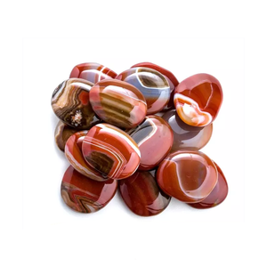 หินซูเปอร์สโตนแบนเรียบสีแดงอาเกตหินพลอยคริสตัลแบบแบนแบนแบนประดับด้วยคริสตัลหินธรรมชาติกระเป๋าแบน - Product Image 6