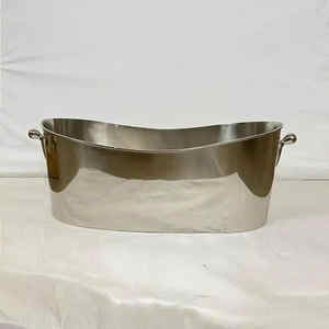 Cubo de hielo de metal de calidad superior de acero inoxidable con mango, elegante, duradero y perfecto para fiestas y uso en el bar del hogar - Product Image 1