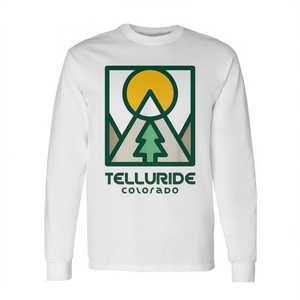 T-shirt à manches longues Telluride Colorado, montagnes de Telluride Colorado, idée cadeau promotionnel - Product Image 2