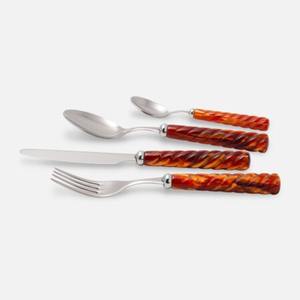 Ensemble de couverts en acier inoxydable moderne avec manche en résine, ensemble de couverts élégant pour la table de la cuisine à domicile - Product Image 1