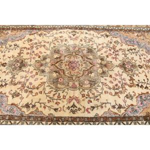 พรมวินเทจตุรกี ขนาด 5.2x9.3 ฟุต พรมขนสัตว์ลายทางสีน้ำตาล - Product Image 5