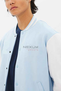 Venta caliente 2025 diseño personalizado nueva chaqueta de hombre parche bordado Letterman ropa universitaria con mangas de cuero de béisbol - Product Image 3