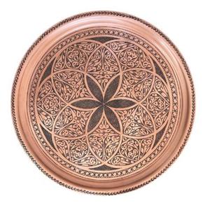 Plateau de service en laiton martelé de qualité supérieure fait main pur avec finition polie en laiton doré au meilleur taux - Product Image 4