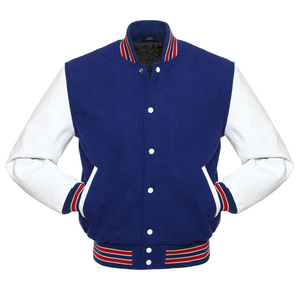 <b>Men's</b> Wool <b>Baseball</b> Varsity <b>Jacket</b> with Leather Sleeves Custom Logo Stand Collar CollegeBaseballjacket <b>for</b> <b>men</b> DDP Shipping - Product Image 1