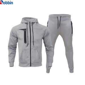 Ensemble de survêtement d'hiver pour homme, tendance, coupe classique, capuche, cordon de serrage à la taille, polyester/coton lourd, décontracté, 2 pièces - Product Image 3