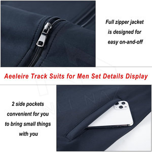 Survêtements vente en gros fermeture éclair à manches longues vêtements de sport couleur différente personnaliser impression de logo hommes survêtement - Product Image 4