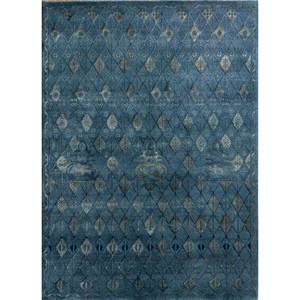 Alfombras de Lana Anudadas a Mano Azules del Lejano Oriente - CX-2225 Alfombra Rectangular Grande con Medallón de Diamantes para Sala de Estar, Dormitorio, Hecha a Mano para Pasillo - Product Image 1