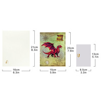 Cartes de vœux en papier enduit fait main, style moderne, dragon de feu, écologiques, en 3D, de METROSTRIDES INC, vente en gros