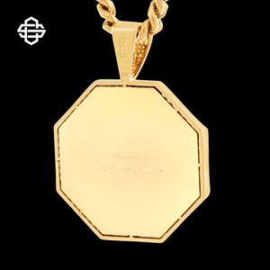 สร้อยคอฮิบฮอบชุบทองจี้ปี่แปดเหลี่ยมหรูหราสัญลักษณ์ดอลลาร์เย็น - Product Image 4